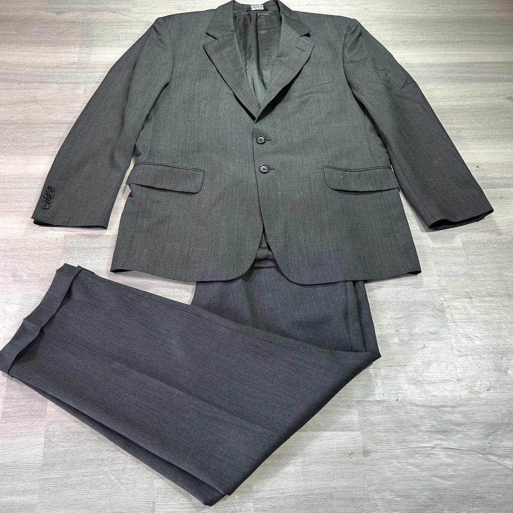 Vito Rufalo Suit Mens 44R Jacket 36x31 Pants Gray Stretch 2 Piece Made In Italy‎
